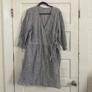 Striped wrap dress